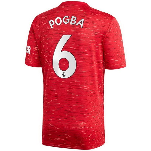 Camiseta Manchester United NO.6 Pogba Primera Equipación 2020-2021 Rojo